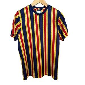 Fresh Prince of Bel-Air Y2K Striped Mesh Jersey T-Shirt Men's Medium Retro